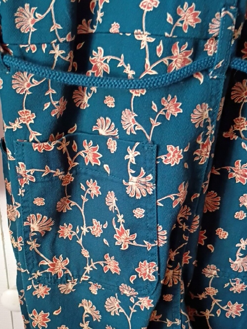 Teal Floral Utility Jumpsuit NWOT By Future Collective Size 12 - Picture 7 of 10